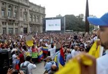 Miles de venezolanos se movilizaron en Buenos Aires para apoyar a Juan Guaidó