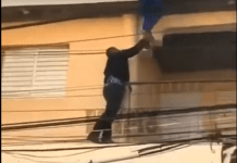 VIDEO: Ladrón trepa pared huyendo de la PN en Los Praditos, barrio de la capital