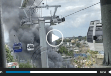 VÍDEO: Paralizan operaciones de Teleférico debido a incendio en Gualey