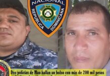 En Mao dos policías encuentran bulto con 200 mil pesos y lo devuelven